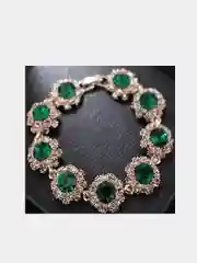 Зеленый браслет со стразами "Elegant"