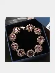 Розовый браслет со стразами "Elegant"