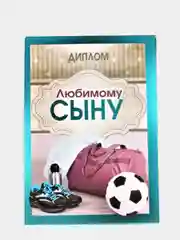 Сувенирный подарочный диплом " Диплом Любимому сыну", 150*210 мм