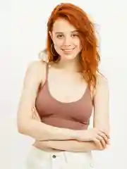 Коралловый меланж топ женский