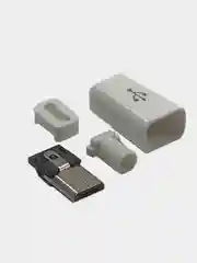 10 штук Штекер micro-USB в корпусе белый микроюсб на кабель