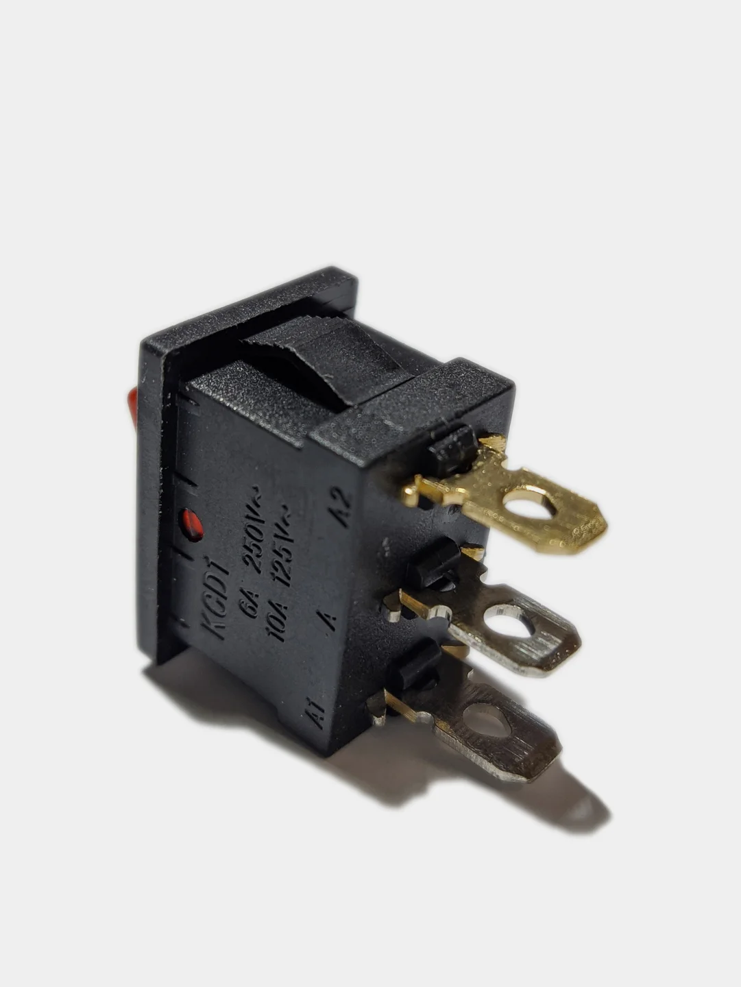 Переключатель клавишный KCD1-301(A)-C, красный, с подсветкой