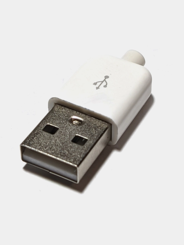 10 штук Штекер USB в корпусе белый разъем юсб на кабель