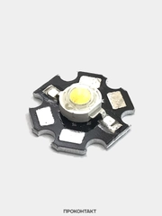 5 штук Светодиод 3Вт на радиаторе 3WR 3.6v Белый теплый 180LM 3000K