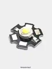 5 штук Светодиод 3Вт на радиаторе 3WR 3.6v Белый теплый 180LM 3000K