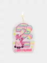 Свеча для торта "С Днём Рождения, рисунки разные, цифра 1 - 8", 5 х 8.5 см