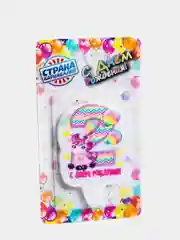 Свеча для торта "С Днём Рождения, рисунки разные, цифра 1 - 8", 5 х 8.5 см