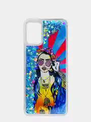 Морской чехол Samsung Galaxy A02s, Галакси А02с силиконовый переливающийся жидкий с блестками