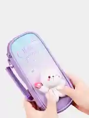 Пенал школьный с мягкой игрушкой