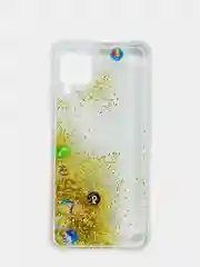 Золотой чехол Huawei P40 Lite, Хуавей П40 Лайт силиконовый переливающийся жидкий с блестками