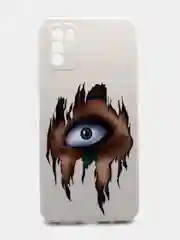 Бежевый чехол силиконовый с принтом Xiaomi Poco M3