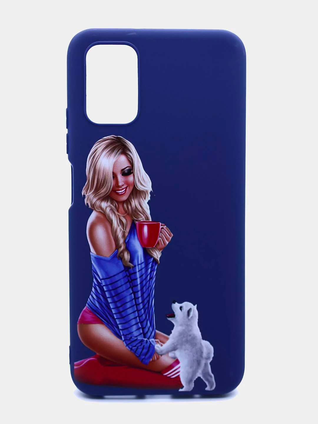 Красный чехол силиконовый с принтом Xiaomi Poco M3