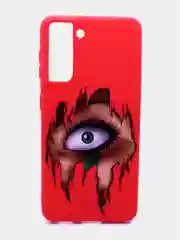 Серый меланж чехол для Samsung Galaxy S21, силиконовый, с принтом.