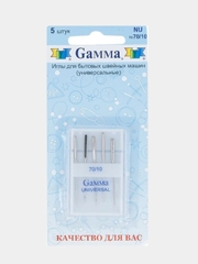 Иглы для швейных машин "Gamma" NU № 70 универсальные 5 шт в блистере