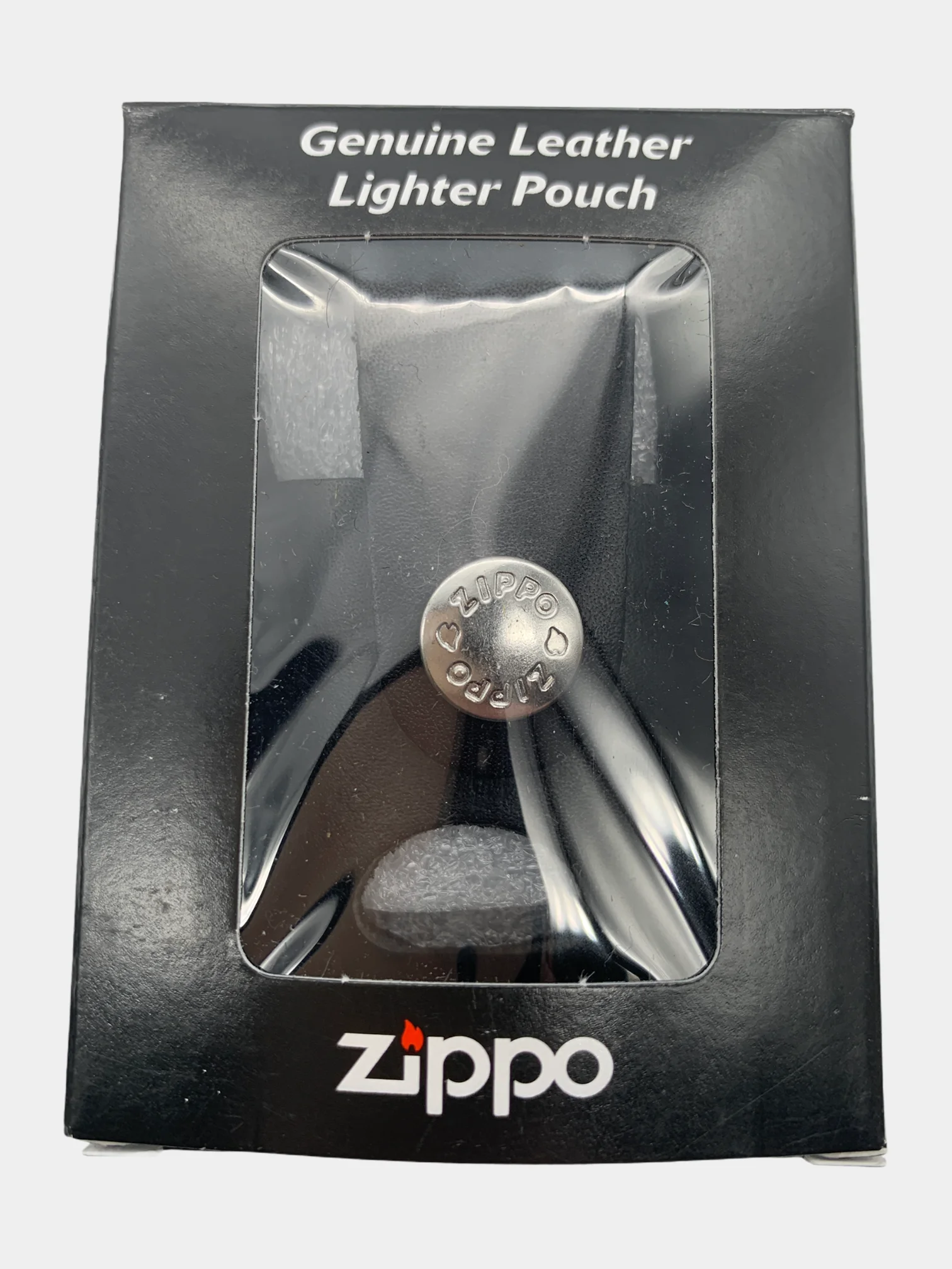 Чехол для зажигалки Zippo, петля, кожа Черный (LPTBK), чехол зиппо на петле