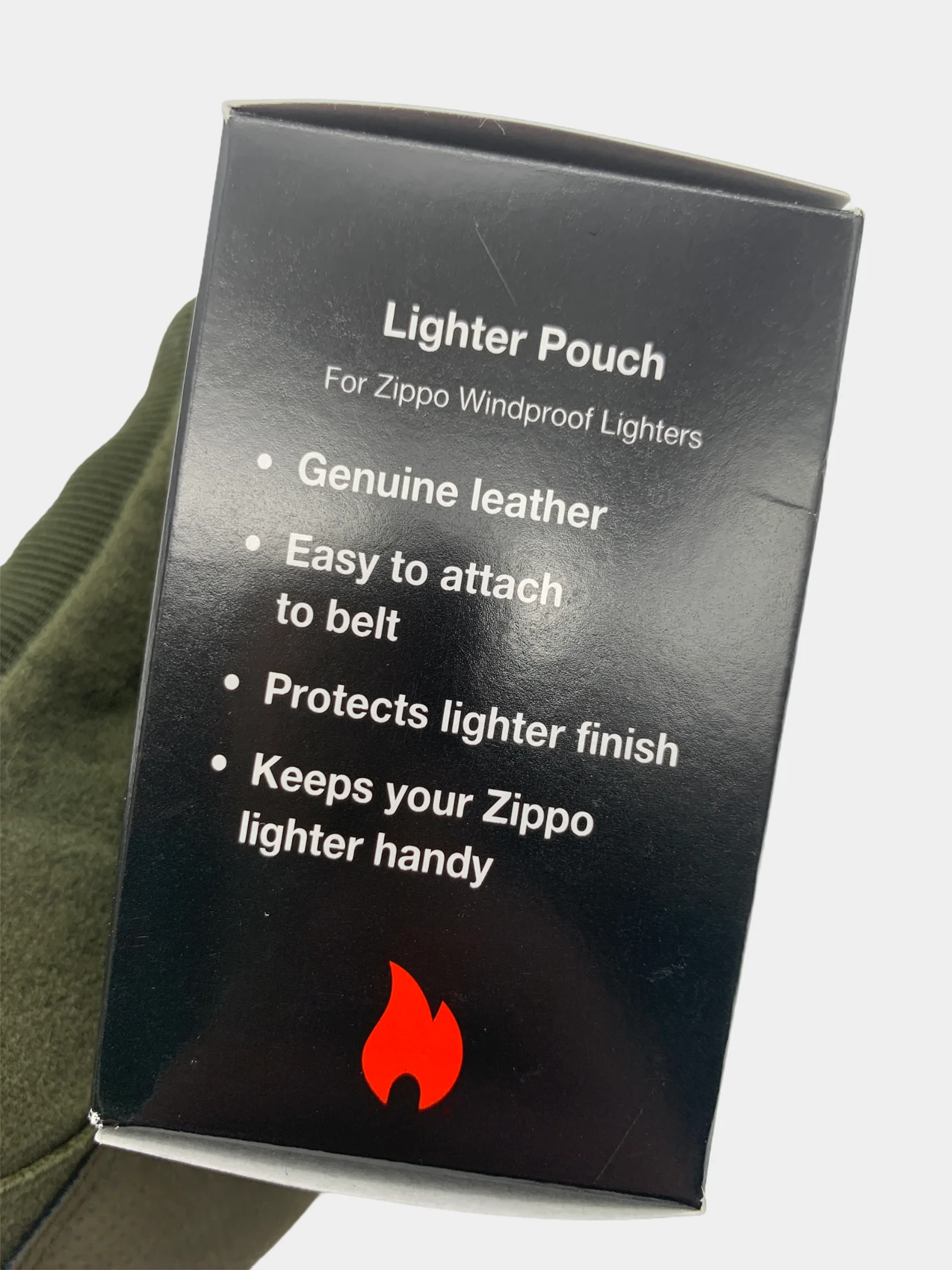 Чехол для зажигалки Zippo, петля, кожа Черный (LPTBK), чехол зиппо на петле