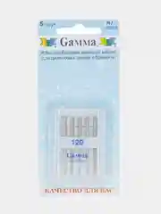 Иглы для швейных машин "Gamma" NJ №120 для джинсы 5 шт в блистере