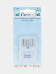 Иглы для швейных машин "Gamma" NT № 70 для трикотажа 5 шт в блистере