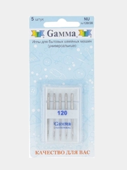 Иглы для швейных машин "Gamma" NU №120 универсальные 5 шт в блистере