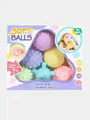 Развивающие тактильные, массажные мячики для малышей Soft Balls, 6 штук