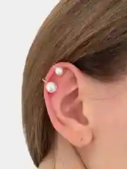 Серьга кафф с жемчугами