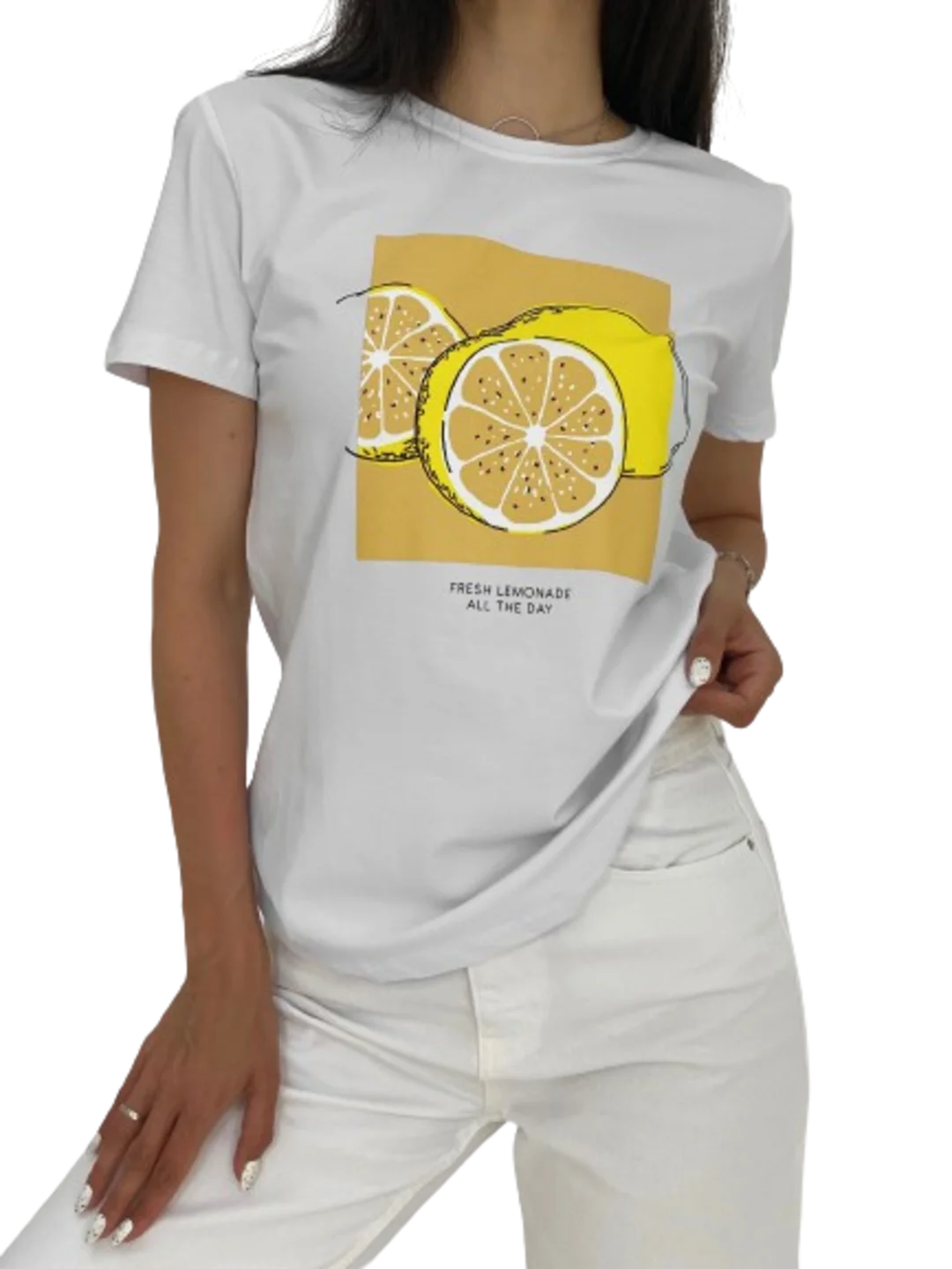 Белый футболка Lemon