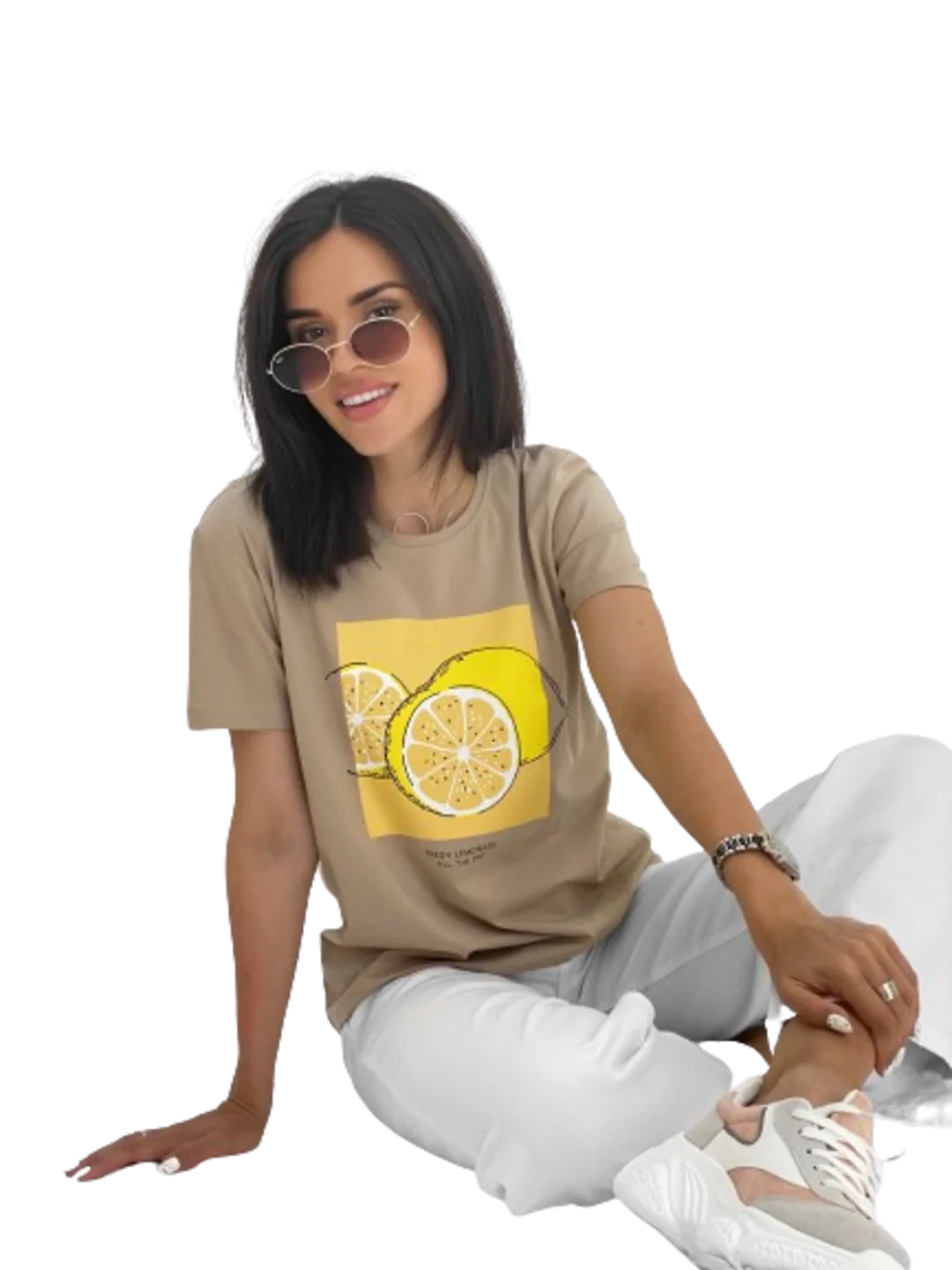 Бежевый футболка Lemon