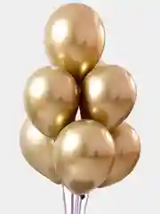 Золотой воздушные шары 5 штук хром