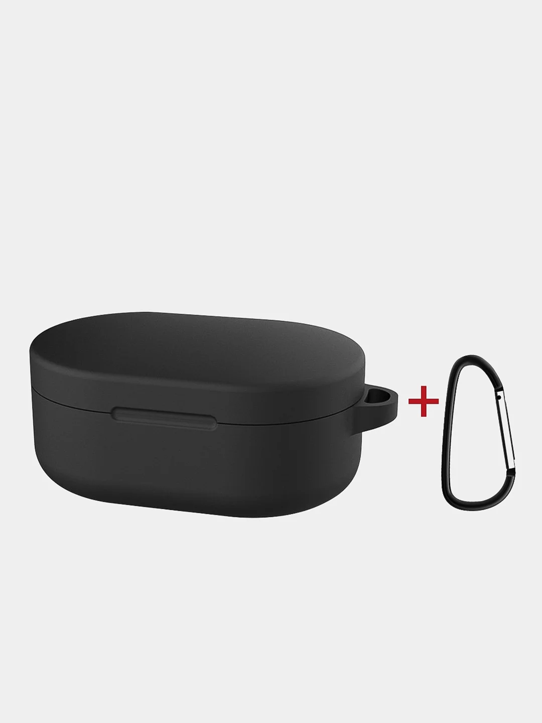 Черный чехол для наушников Xiaomi Airdots силиконовый+карабин