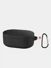 Черный чехол для наушников Xiaomi Airdots силиконовый+карабин
