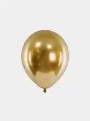 Воздушные шар , золотой , хром, 10 шт, 31 см