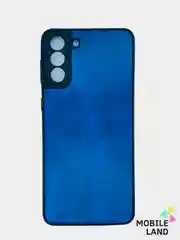 Зеленый чехол Samsung Galaxy S21+ силиконовый, имитация кожи