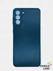 Зеленый чехол Samsung Galaxy S21+ силиконовый, имитация кожи