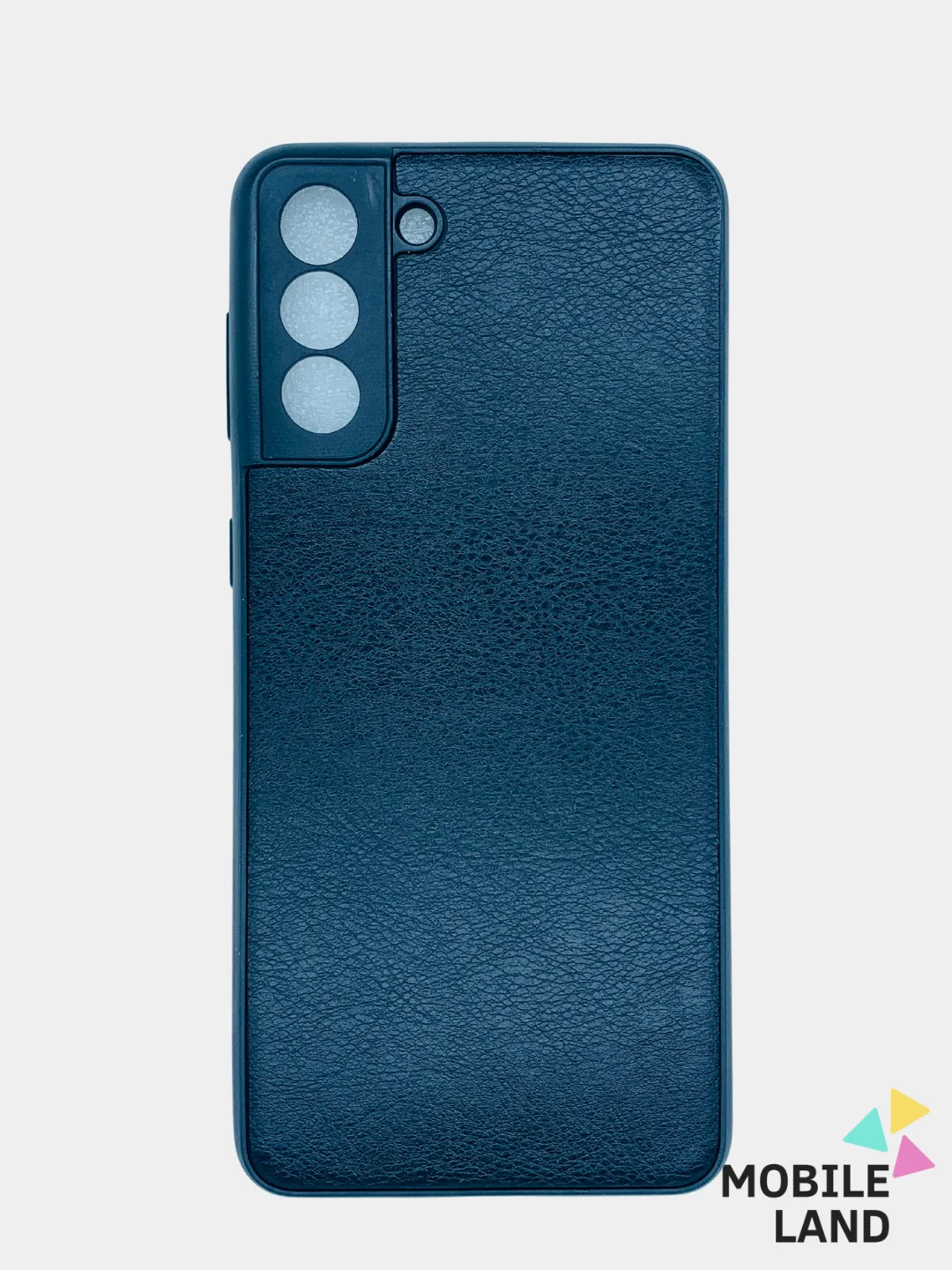 Черный чехол Samsung Galaxy S21+ силиконовый, имитация кожи