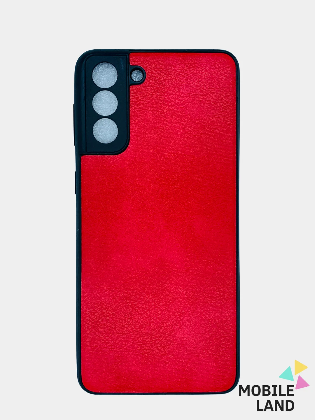 Красный чехол Samsung Galaxy S21+ силиконовый, имитация кожи
