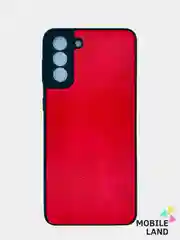Красный чехол Samsung Galaxy S21+ силиконовый, имитация кожи