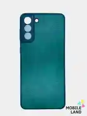 Зеленый чехол Samsung Galaxy S21+ силиконовый, имитация кожи