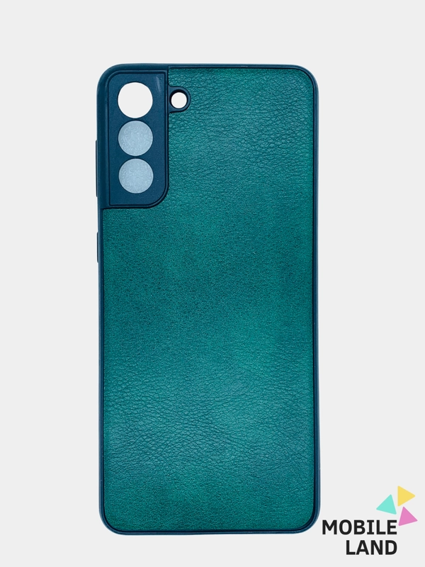Чехол Samsung Galaxy S21+ силиконовый, имитация кожи