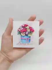 Розовый открытка мини "Люблю тебя, с любовью", 8 х 8 см