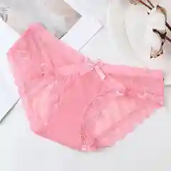 Розовый женские прозрачные трусы слипы