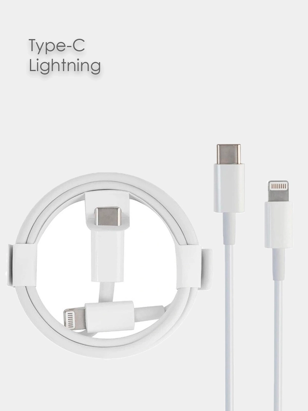 Кабель USB Type-C - Lightning 1м для iPhone, iPad (тайп си лайтнинг айфон, айпад) белый