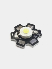 5 штук Светодиод мощный 1Вт на радиаторе 1WR 3.4v Белый холодный 7000K