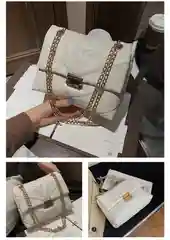 Сумка дутая с цепью под кожу