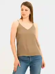 Хаки атласный топ