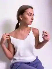 Белый атласный топ