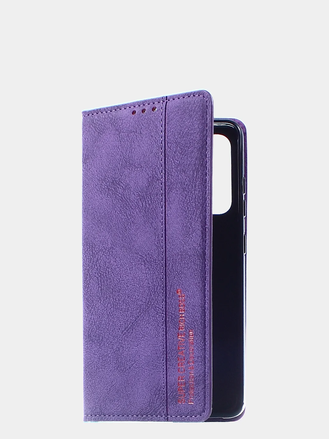 Фиолетовый чехол-книжка для Samsung A52 из нубука Super Creative
