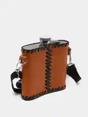 Фляжка походная "Согревающая", в кожаном чехле, 0.5 л