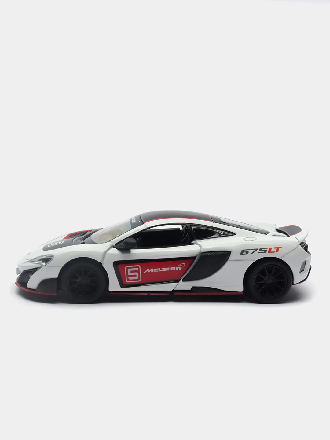 Белый mclaren 675LT with printing KINSMART KT5392DF