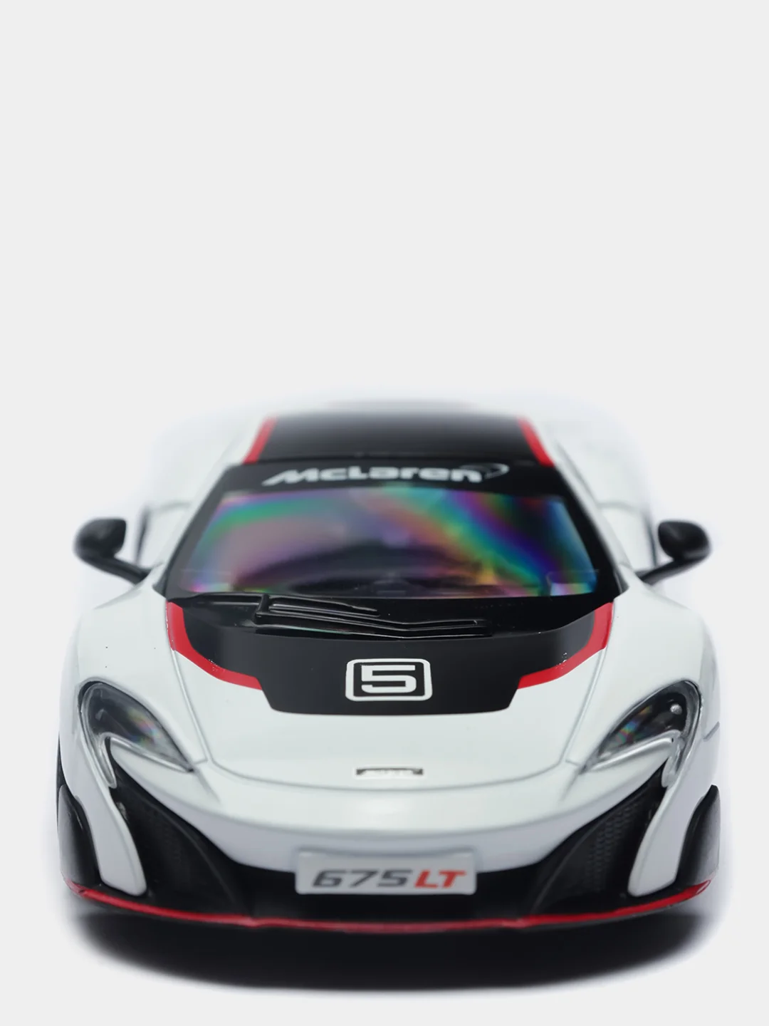 Белый mclaren 675LT with printing KINSMART KT5392DF