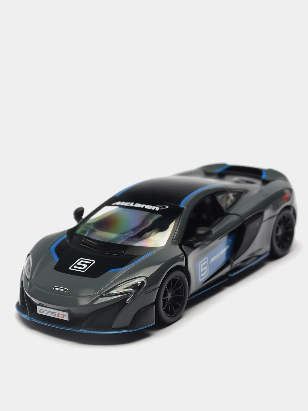 Белый mclaren 675LT with printing KINSMART KT5392DF